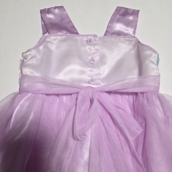 Jona Michelle Pastel Floral Dress with Lavender Tulle, Girls' Size 3T - Picture 6 of 10